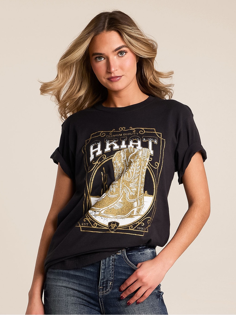 NWT Ariat Boot Boyfriend Tee (L)